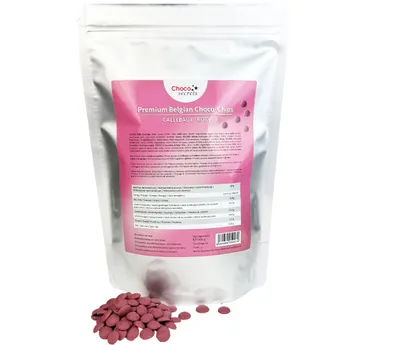 Produktbild von CHOCO SECRETS | Callebaut Ruby Schokolade, Schoko-Chips, 1 kg, im wiederverschließbaren Standbeutel