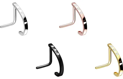 Produktbild von Nasenpiercing, Nasenstecker Chirurgenstahl Nasenstecker 3 KRISTALLE