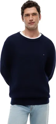 Produktbild von Tommy Hilfiger Herren Pullover Seasonal Structure mit Rundhalsausschnitt, Blau (