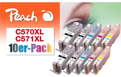 Productafbeelding van Peach PI100-311 Peach 319980 13ml Schwarz, Foto schwarz, Gelb Tintenpatrone