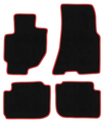 Image de Tapis de sol en moquette pour Honda CR-V I 1995-2001 (SUV) – jeu 4 pièces, noir/rouge, sur mesure – Wielganizator CARLUX