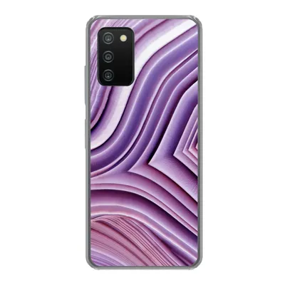 Produktbild von MuchoWow® Handyhülle Schutzhülle Hülle für Samsung Galaxy A03s Naturstein - Nahaufnahme - Weiß Silikon Softcase Handy Hülle - Schutz