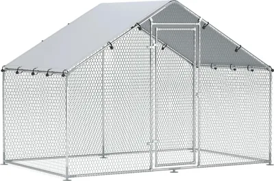 Image de Poulailler, protection anti-UV, résistant aux intempéries, argenté, 300 x 340 x 190 cm