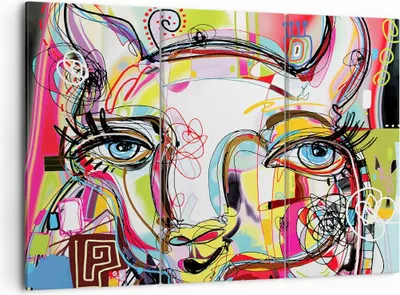 Produktbild von Bild auf Leinwand - Leinwandbild - Abstraktion modern - 105x70cm - Wand Bild - Wanddeko - Leinwanddruck - Bilder - Kunstdruck - Wanddekoration - Leinwand bilder - Wandkunst - CE105x70-4011