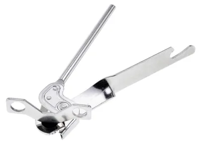 Blikopener mit Flaschenöffner, 14,8 cm, Stahl, silber