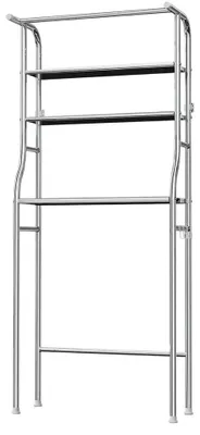 Immagine prodotto di Ripiano portaoggetti per bagno - Scaffale per lavatrice - 3 livelli - Altezza regolabile - Materiale: ABS - Dimensioni: 68 x 25 x 165 cm