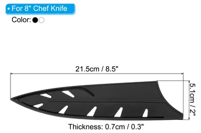 Produktbild von Messerhš¹llen fš¹r 8-Zoll-Kochmesser, 2 Stš¹ck Messerschutz, Messerhš¹llen, Federkochmesser-Set, Schwarz & Transparent, 8,5" x 2"