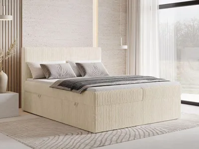 Produktbild von GrainGold Boxspringbett Brisa 160x200 cm - Bett 160x200, Boxspringbett mit Bettkasten und Lattenrost - Beige (Tilia 3)