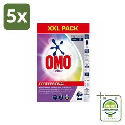 Produktbild von 5 x Omo Professional Pro Formula Colour Waschpulver – 7 kg - Großpackung - 5 Stücke