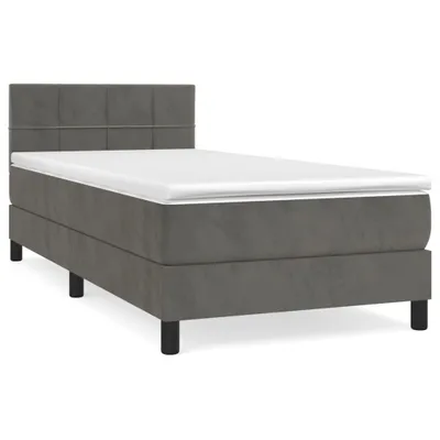 Obrázek produktu pro vidaXL Postel Boxspring s matrací Dark Grey 100x200 cm Velvet