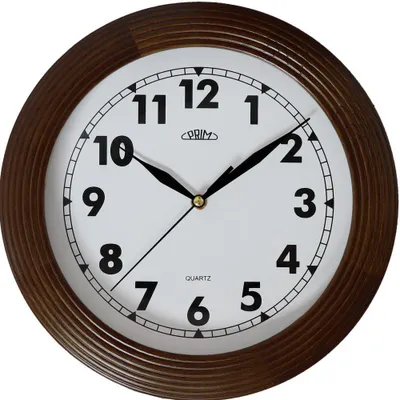 Produktbild von PRIM Wood Wanduhr Holz arabische Ziffern Braun 29 cm