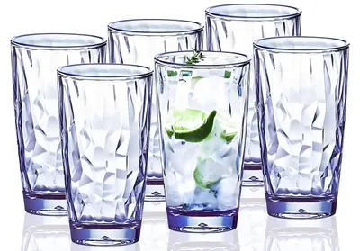 6er-Set unzerbrechliche Tritan-Trinkgläser, 455 ml, BPA-frei, Blau
