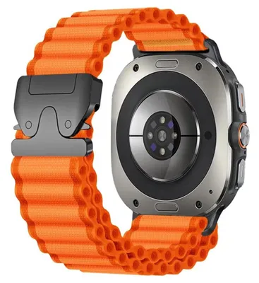 Obrázek produktu pro Nylonový outdoorový řemínek pro Samsung Galaxy Watch 8 / 8 Classic Sport – náhradní, oranžový