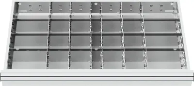 Produktbild von STIER Schubladeneinteilung Metalleinteilung BLH 150/175 mm Innenmaß 800x450 mm 28 Fächer