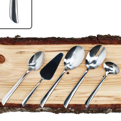 Zdjęcie produktu dla 5-częściowy zestaw sztućców Twist Serwery do ciast Serwery do sałatek Łyżki do sosów i serwowania