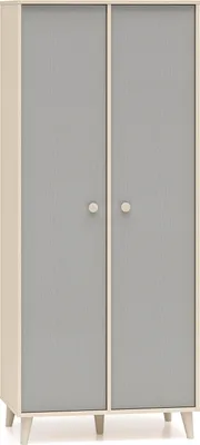 Produktbild von Kinderkleiderschrank Kleiderschrank Mevel 80x51x190cm Farbe wählbar 2-türigWüstensand / Palladiumgrau