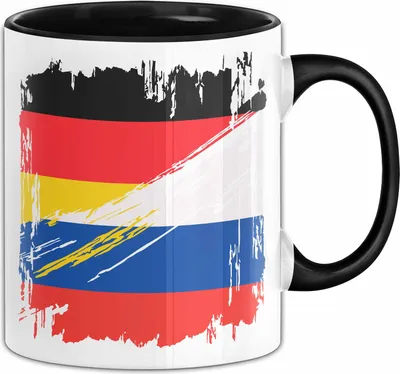 Produktbild von Russland Deutschland Flagge Halb Deutscher Halb Russe Fußball Germany 2024 Europa Russia (Schwarz)