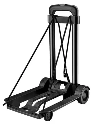 Obrázek produktu pro Skládací vozík – malý přepravní a nákupní vozík – nosnost až 35 kg – teleskopická rukojeť – lehký a přenosný – černý