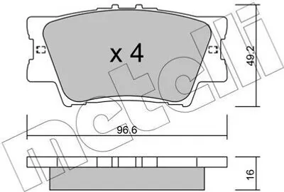 Produktbild von METELLI Bremsbeläge Satz Hinten Bremsklötze für TOYOTA RAV 4 III (ACA3, ACE, ALA3, GSA3, ZSA3) 22-0749-0