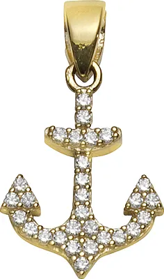 Zdjęcie produktu dla Wisiorek F 375/- złoto 2 cm, żółty cyrkonia biała 324340218-2