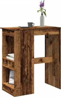 Obrázok produktu pre Maison Exclusive – Barový stôl s policou v štýle starého dreva 90 x 47,5 x 103,5 cm Drevený materiál