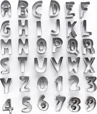 Produktbild von 36 Stück Ausstecher Zahlen & Buchstaben Cookie Cutter Buchstaben Ausstechformen Zahlen Kekse Ausstechform Buchstaben Plätzchen Ausstecher Zahlen Keksausstecher Edelstahl für Diy Kekse Fondant