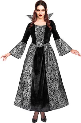 Immagine prodotto di Costume da vampiro barocco nero e argento per donna - XS