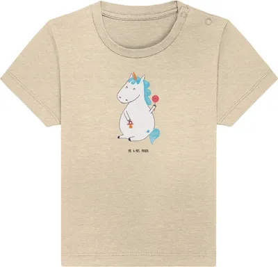 Produktbild von Mr. & Mrs. Panda Organic Baby Shirt Einhorn Baby 24. - 36. Monat - Natural Raw - Geschenk, Party, Geburtstag, Babyshirt, Geburt,  T-Shirt, Unicorn, Baumwolle