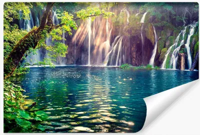 Produktbild von Muralo Vlies Fototapete WASSERFALL Bäume Natur Landschaft 3D Br. 416cm x Hö. 290cm