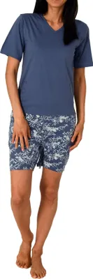 Produktbild von Damen kurzarm Pflegeoverall Demenz Einteiler mit Reissverschluss am Rücken und Bein ; blau , M