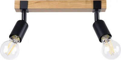 Produktbild von Deckenleuchte ZUCA 2 schwarz 2xE27 15W Stahl/Holz 14x15x38cm Sollux Lighting