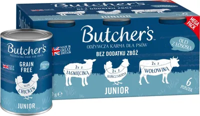 Produktbild von BUTCHER'S Original Junior Mega pack mix - nassfutter für Hunde - 6 x 400g