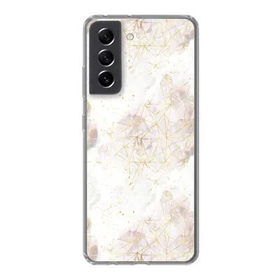 Produktbild von MuchoWow® Handyhülle Schutzhülle Hülle für Samsung Galaxy S21 FE Marmor - Geometrie - Gold Silikon Softcase Handy Hülle - Mobiltelefonhülle