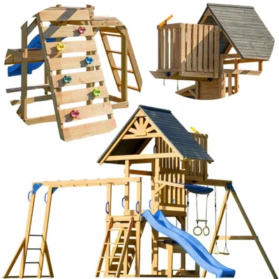 Obrázok produktu pre Axi Mitch Play Tower - Veľké drevené ihrisko Šmýkačka Hojdačky Lezecká stena + veža