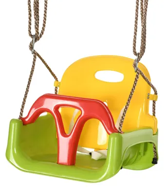Productafbeelding van Outsunny 3-in-1 schommel voor kinderen, verstelbaar met rugleuning en veiligheidsgordel