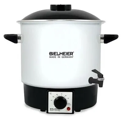 Produktbild von BIELMEIER Einkochautomat Emaille weiß 9 Liter Auslaufhahn 1000 Watt BHG 980.1