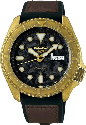Produktbild von Seiko 5 Sports SRPE80K1 Automatik Herrenuhr Edelstahl Silikon Lederoptik