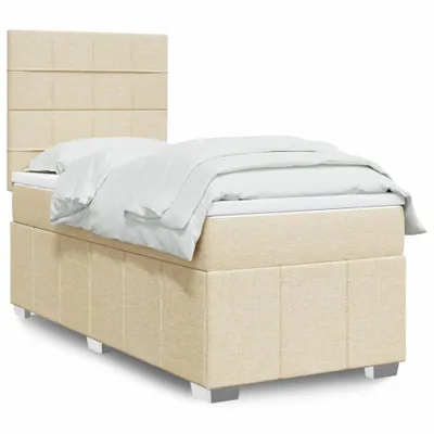 Produktbild von Boxspringbett mit Matratze Creme 90x190 cm Stoff 3293828