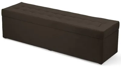Obrázok produktu pre MG Design, hnedý čalúnený taburet, 45x160 cm - s úložným priestorom 190 litrov, nosnosť do 300 kg, matný povrch, ľahko udržiavateľný, vhodný do obývačky a predsiene