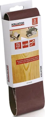 Produktbild von KREATOR Holz Schleifband für Bandschleifer 3 Stück - Körnung G180 - 7,5 x 53,3cm