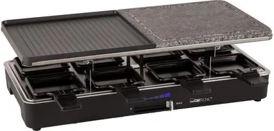 Produktbild von Clatronic®️ Raclette s horúcim kameňom a obojstrannou liatinovou doskou | gril s prírodným grilovacím kameňom | pre 8 osôb | s nastaviteľným termostatom | RG 3518