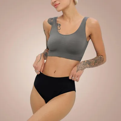 Immagine prodotto di Weekiss Hipster mutande assorbenti, mutande mestruali, intimo mestruale, Dimensione: XXL (44); Sconti sui volumi: senza; Colore: Nero
