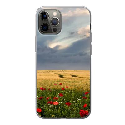 Produktbild von MuchoWow® Handyhülle Schutzhülle Hülle für iPhone 13 Pro Blumen - Weizen - Wolken Silikon Softcase Handy Hülle - Handy-Tasche