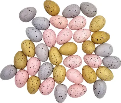 Image de Œufs décoratifs - tachetés 2,5 cm - Œufs de Pâques - 36 pcs - rose, violet, beige