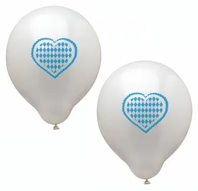 Image de Papstar Ballons bleu bavarois avec coeur 20 pièces