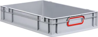 Produktbild von Allit EuroBox 612, 600x400x120 mm, Griffe geschlossen, grau/rot