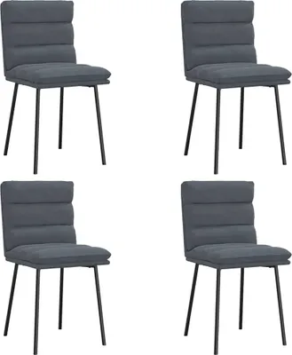 Image de Chaises à manger lot de 4 Gris foncé Velours