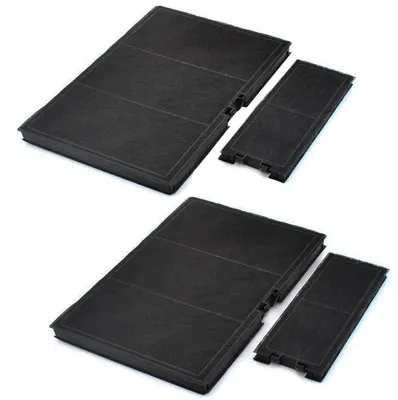 Aktivkohlefilter-Set, 4 Stück, 360x235x24 mm, für Dunstabzugshauben
