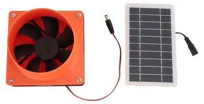 Obrázek produktu pro Solární odtahový ventilátor, 10 W, 5 V, ABS, monokrystalický křemíkový panel, ventilační sada pro kulaté trubky, bouda pro domácí mazlíčky, kurník