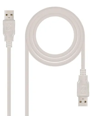 Zdjęcie produktu dla Nanocable 10.01.0302, 1 m, USB A, USB A, USB 2.0, Męska/Męska, Beżowy